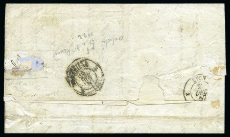 Stamp of Palestine and Holy Land » Palestine French Levant Offices BEYROUTH Lettre datée Le Krey 08.12.1857 pour Lyon