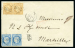 Stamp of Palestine and Holy Land » Palestine French Levant Offices BEYROUTH Lot de deux lettres et un devant