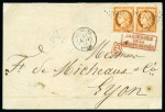 Stamp of Palestine and Holy Land » Palestine French Levant Offices BEYROUTH Lot de deux lettres et un devant