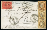 Stamp of Palestine and Holy Land » Palestine French Levant Offices ALEXANDRIE Lettre pour Paris