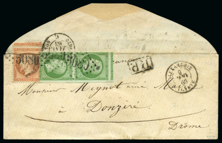 Stamp of Palestine and Holy Land » Palestine French Levant Offices ALEXANDRIE Lettre pour la France