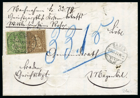 Stamp of Switzerland / Schweiz » Sitzende Helvetia Gezaehnt » Frankaturen Hochintressante Sammlung Sitzende Helvetia