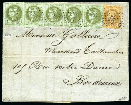 Stamp of France Septembre 1871 : 04.09.1871 Lettre de Leognan