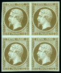 Stamp of France 1c Empire non dentelé en bloc de 4 neuf
