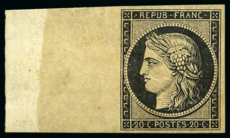 Stamp of France 1849 20c noir, deux timbres neuf