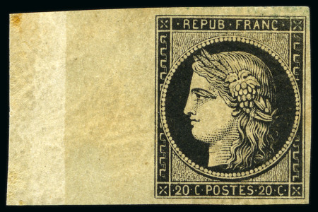 Stamp of France 1849 20c noir, deux timbres neuf