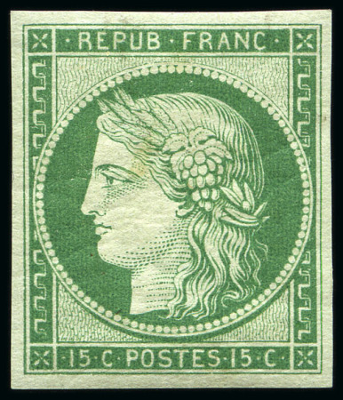 Stamp of France 1849 15c vert clair, Réimpression de 1862