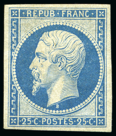 Stamp of France 1852 25c Présidence, Réimpression de 1862, neuf