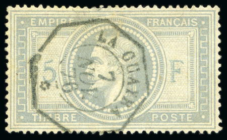 Stamp of France 5F Empire, oblitéré càd La Guayra 7 nov 76