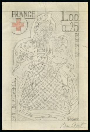 Stamp of France 1977 CROIX-ROUGE, Santons de Provence