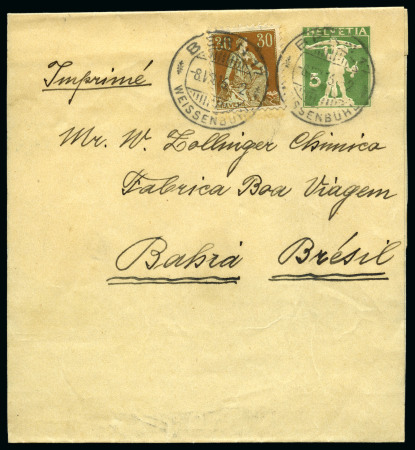 Stamp of Switzerland / Schweiz 1907-28, Tellknabe und Tellbrustbild Streifbänder
