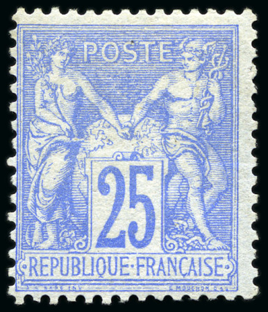 Stamp of France Type Sage, N sous B, 25c outremer, neuf avec gomme