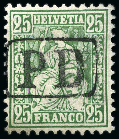 Stamp of Switzerland / Schweiz » Sitzende Helvetia Gezaehnt » Briefmarken 1867-1878 Partie mit besonderen Abstempelungen, Zwergstempel