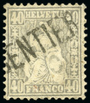 Stamp of Switzerland / Schweiz » Sitzende Helvetia Gezaehnt » Briefmarken 1867-1878 Partie mit besonderen Abstempelungen, Zwergstempel