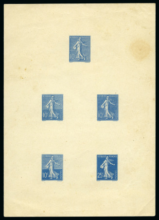 Stamp of France » Collections 1903-66, Deux feuillets avec 5 essais de Semeuse