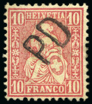 Stamp of Switzerland / Schweiz » Sitzende Helvetia Gezaehnt » Briefmarken 1867-1878 Partie mit besonderen Abstempelungen, Zwergstempel
