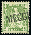 Stamp of Switzerland / Schweiz » Sitzende Helvetia Gezaehnt » Briefmarken 1867-1878 Partie mit besonderen Abstempelungen, Zwergstempel