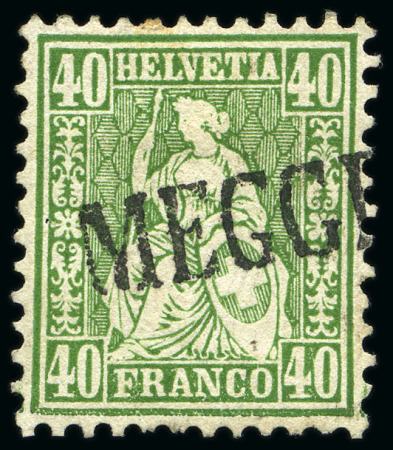 Stamp of Switzerland / Schweiz » Sitzende Helvetia Gezaehnt » Briefmarken 1867-1878 Partie mit besonderen Abstempelungen, Zwergstempel