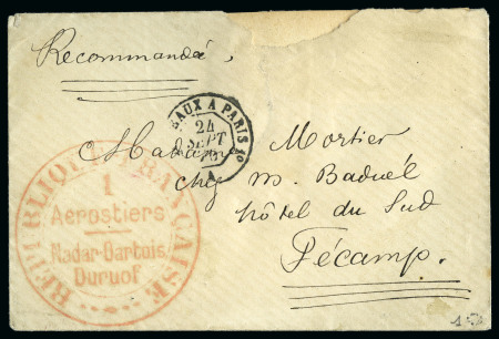 Stamp of France » Guerre de 1870-1871 LE NEPTUNE: Exceptionnelle enveloppe recommandée