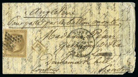 Stamp of France » Guerre de 1870-1871 LES ETATS-UNIS, Ballon monté avec 30c
