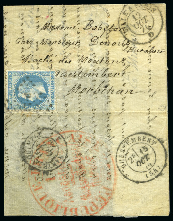 Stamp of France » Guerre de 1870-1871 LOUIS BLANC Pli confié avec texte