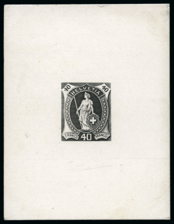 Stamp of Switzerland / Schweiz » Stehende Helvetia Einzelabzug von Urstich auf Karton