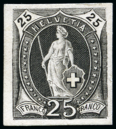 Stamp of Switzerland / Schweiz » Stehende Helvetia Druckproben (Guinand Gruppe 3)