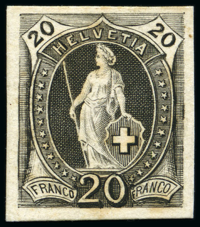 Stamp of Switzerland / Schweiz » Stehende Helvetia Druckproben (Guinand Gruppe 3)