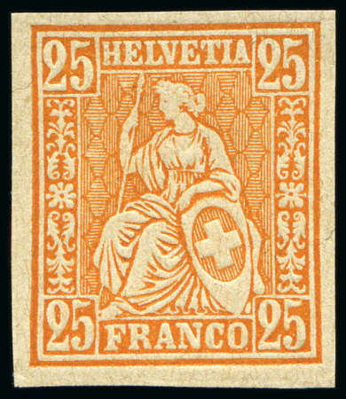 Stamp of Switzerland / Schweiz » Sitzende Helvetia Gezaehnt » Probe Papierprobe und Farbprobe: 25C grün