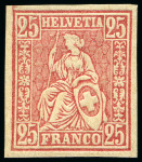 Stamp of Switzerland / Schweiz » Sitzende Helvetia Gezaehnt » Probe Papierprobe und Farbprobe: 25C grün