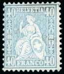 Stamp of Switzerland / Schweiz » Sitzende Helvetia Gezaehnt » Probe Papierprobe und Farbprobe: 5C Schwarz-braun