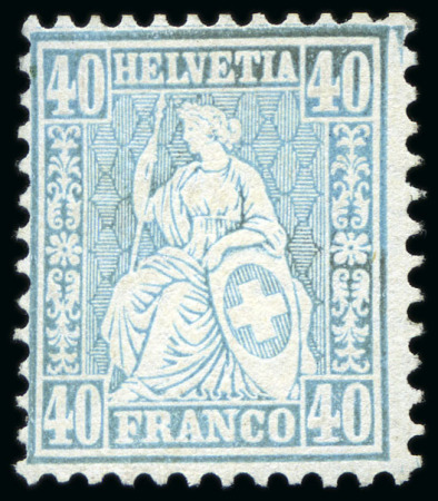 Stamp of Switzerland / Schweiz » Sitzende Helvetia Gezaehnt » Probe Papierprobe und Farbprobe: 5C Schwarz-braun