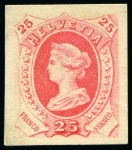 Stamp of Switzerland / Schweiz » Stehende Helvetia 1880 "Libertas" Einzelabzüge, offizieller Druck