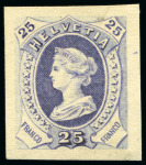 Stamp of Switzerland / Schweiz » Stehende Helvetia 1880 "Libertas" Einzelabzüge, offizieller Druck