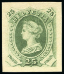 Stamp of Switzerland / Schweiz » Stehende Helvetia 1880 "Libertas" Einzelabzüge, offizieller Druck