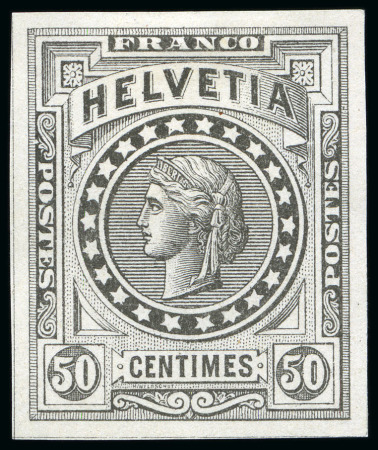 Stamp of Switzerland / Schweiz » Stehende Helvetia 1880 Wildschut "Libertas" Einzelabzüge