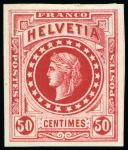 Stamp of Switzerland / Schweiz » Stehende Helvetia 1880 Wildschut "Libertas" Einzelabzüge