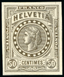 Stamp of Switzerland / Schweiz » Stehende Helvetia 1880 Wildschut "Libertas" Einzelabzüge