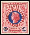 Stamp of Switzerland / Schweiz » Stehende Helvetia 1880 Wildschut "Libertas" Einzelabzüge