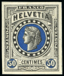Stamp of Switzerland / Schweiz » Stehende Helvetia 1880 Wildschut "Libertas" Einzelabzüge