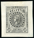 Stamp of Switzerland / Schweiz » Stehende Helvetia 1880 Wildschut "Libertas" Einzelabzüge