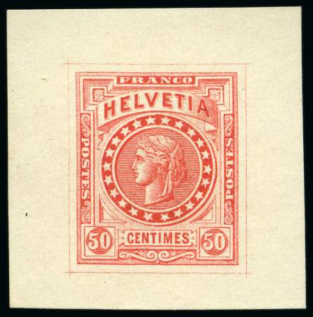 Stamp of Switzerland / Schweiz » Stehende Helvetia 1880 Wildschut "Libertas" Einzelabzüge