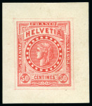 Stamp of Switzerland / Schweiz » Stehende Helvetia 1880 Wildschut "Libertas" Einzelabzüge