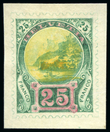 Stamp of Switzerland / Schweiz » Stehende Helvetia 1891 "Rütli" Einzelabzug, zweite Type, mehrfarbig