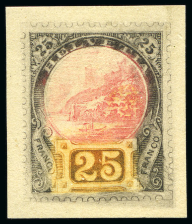 Stamp of Switzerland / Schweiz » Stehende Helvetia 1891 "Rütli" Einzelabzug, zweite Type, mehrfarbig