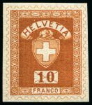 Stamp of Switzerland / Schweiz 1895 Keller-Kehr "Brief mit Wertziffer" 7 Einzelabzüge