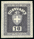 Stamp of Switzerland / Schweiz 1895 Keller-Kehr "Brief mit Wertziffer" 7 Einzelabzüge