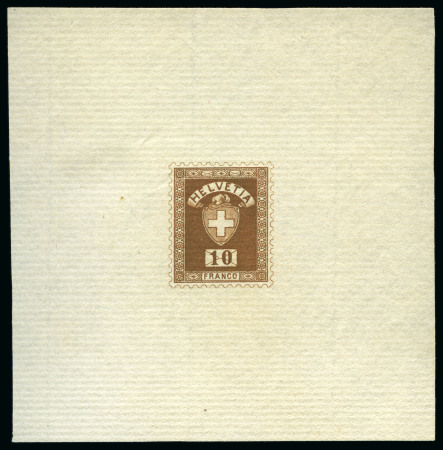 Stamp of Switzerland / Schweiz 1895 Keller-Kehr "Brief mit Wertziffer" 3 Einzelabzüge