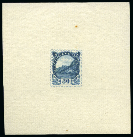 Stamp of Switzerland / Schweiz 1901 "Rütli" 50C Einzelabzüge, 4 Essais