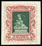 Stamp of Switzerland / Schweiz 1895 Keller-Kehr "Sempach Monument" Essais